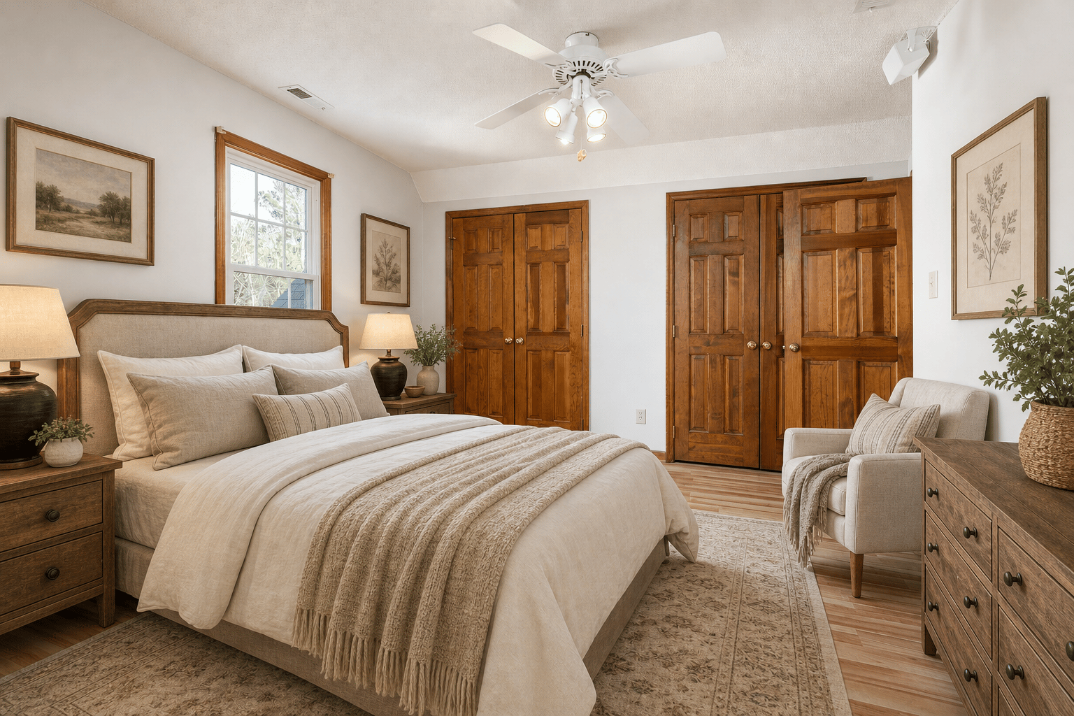 Bedroom after Farmhouse virtual staging