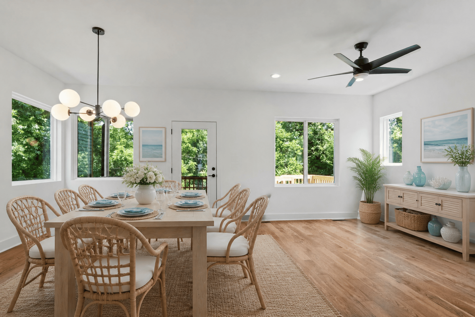 Dining Room after Coastal virtual staging