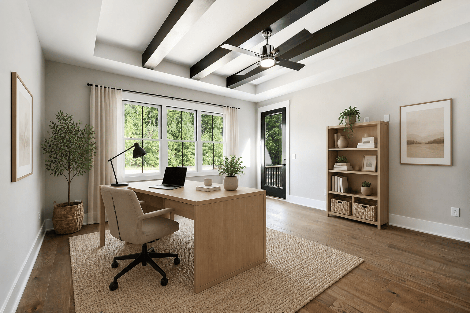Home Office after Scandinavian virtual staging